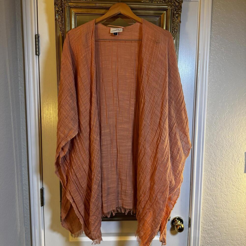 Universal Thread One Size Orange Color 100% Cotton Kimono Loose Raw Edges